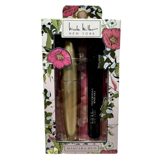 Nicole Miller Volumizing & Lengthening Mascara Duo Set Gold & Black Tubes NEW - Picture 1 of 3